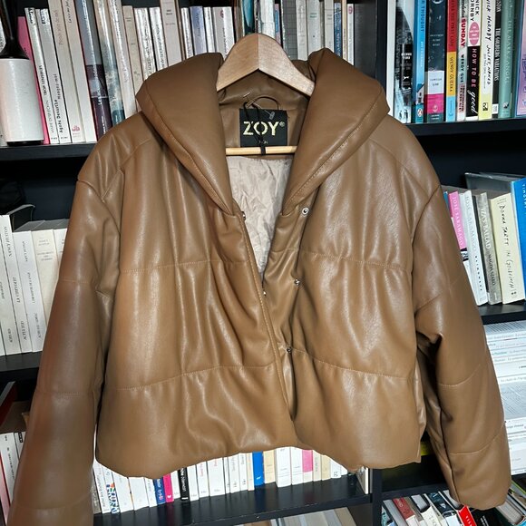Zoy mock leather puffer jacket - Picture 2 of 8